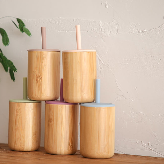 Bamboo Cup w/ Silicone Straw