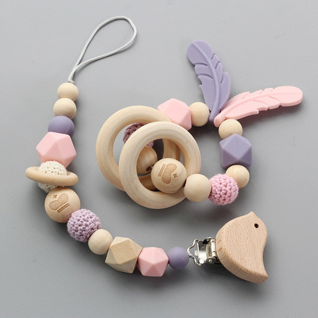 Remi Pacifier Clip and Teether Set